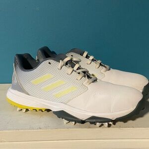 Adidas White and Yellow Sports Shoes Boys size 3.5